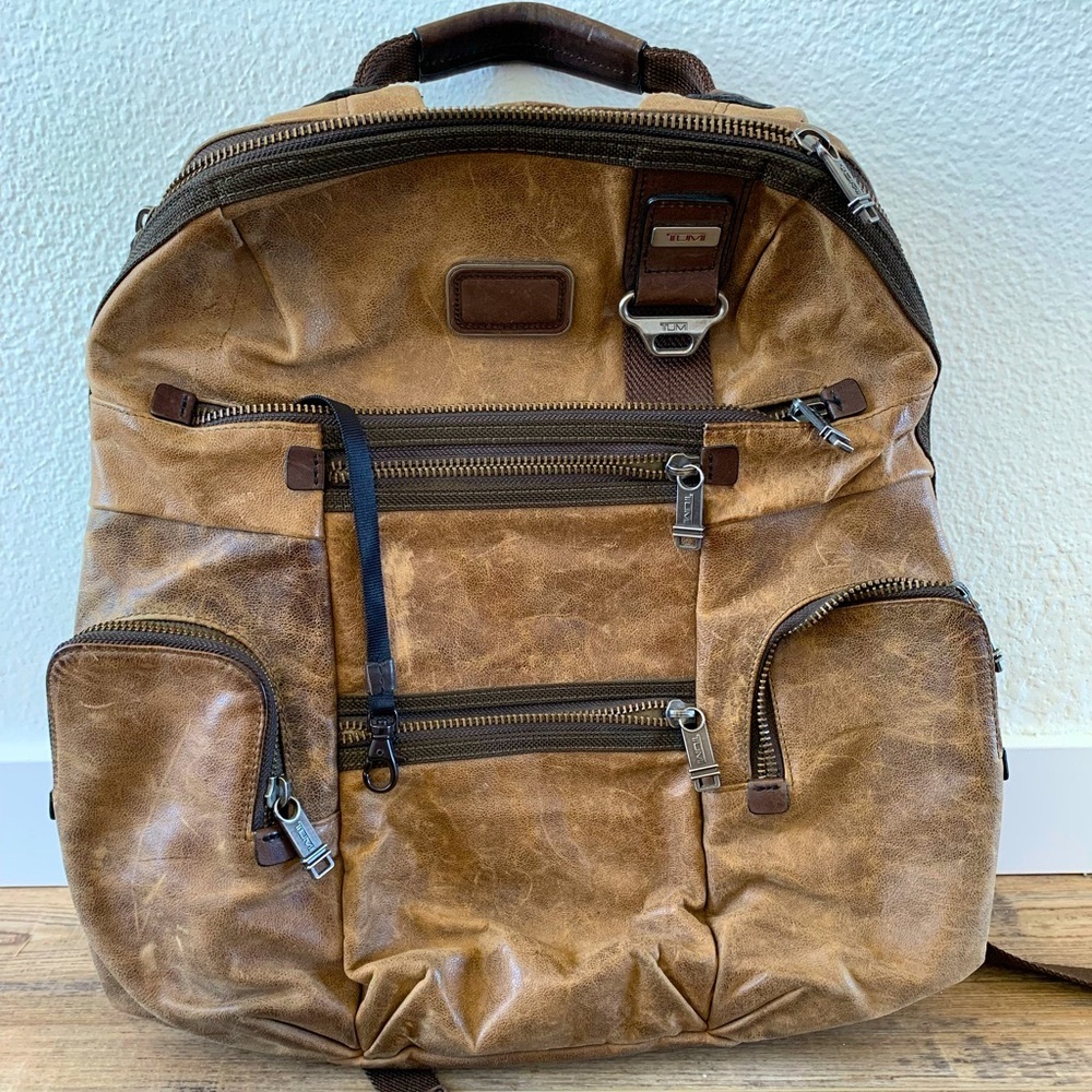 TUMI ALPHA BRAVO GENUINE LEATHER BACKPACK NWOT